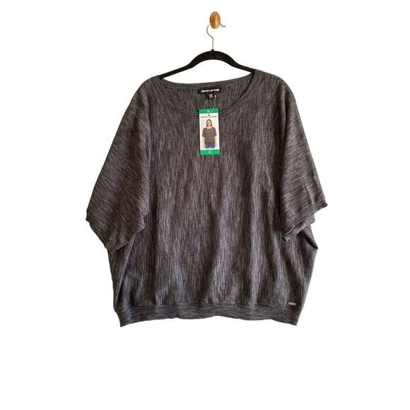 NWT DKNY black and gray marbled square shaped top size XL - Picture 1 of 5